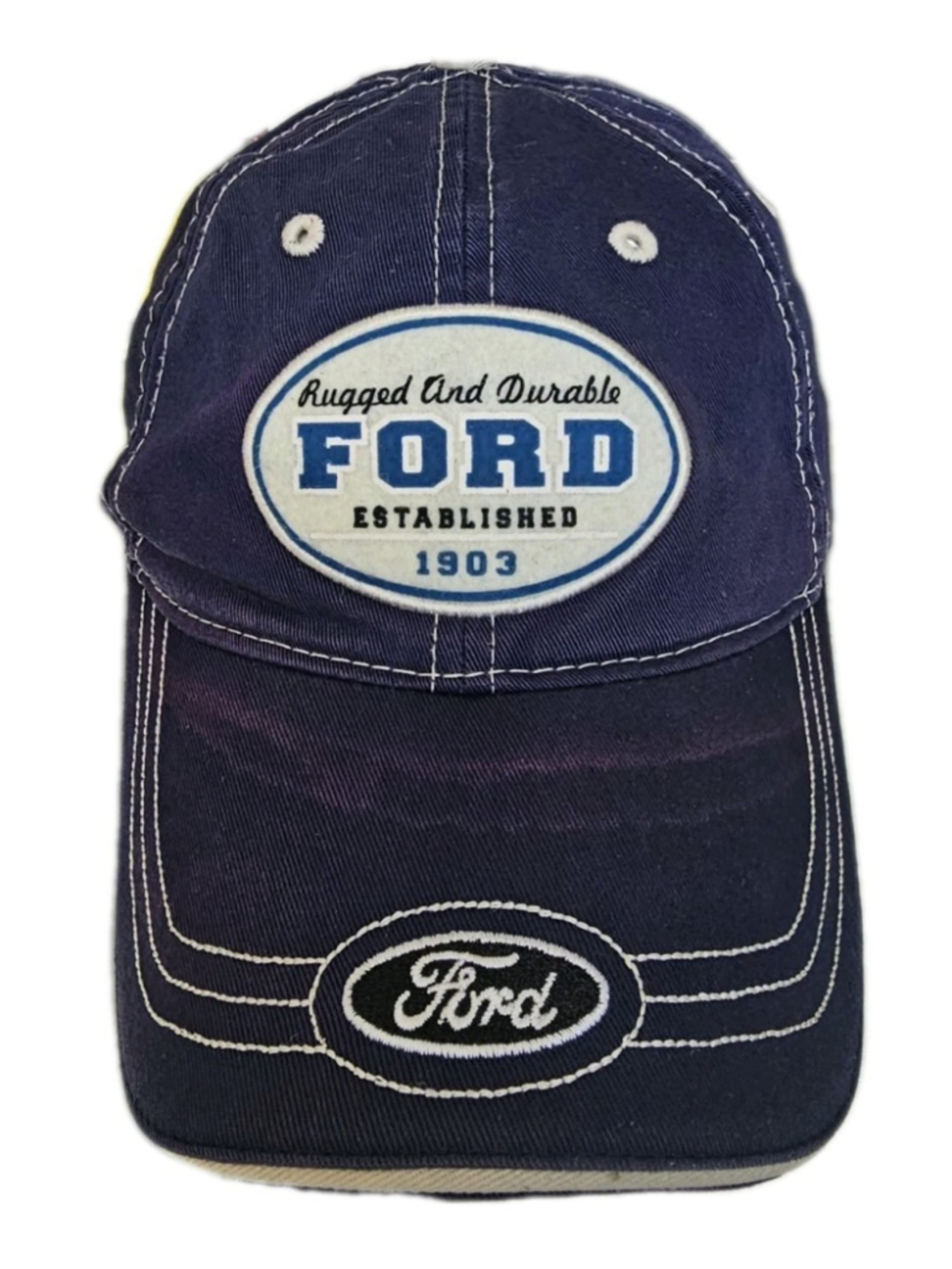 Ford Automobile Car Truck Embroidered Distressed Adjustable Snapback Hat Cap